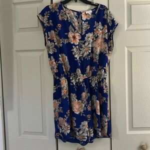 C blue floral romper